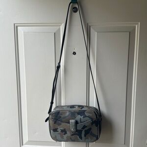 G.I.L.I Camouflage print with genuine leather Crossbody Bag.adjustable strap.